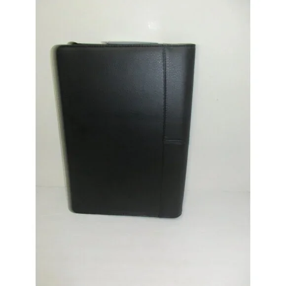 Allant Black 12" Zipfolio Leather Organizer W/ Notepad & Pockets For iPads & Not - Picture 3 of 3